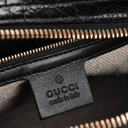 Gucci Crocodile Large Wave Boston Black 6 of 7