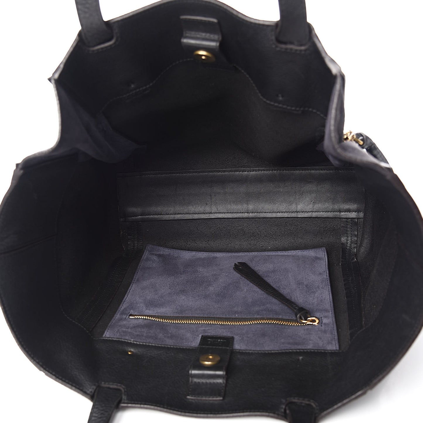 Smooth Calfskin Medium Milo Shopping Tote Black