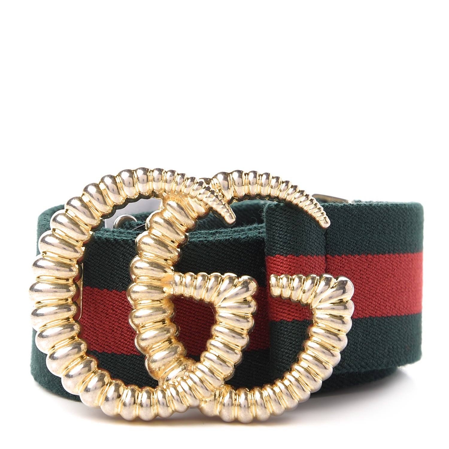 Gucci Canvas Torchon Double G Web Belt 100 40 Verde 1 of 4