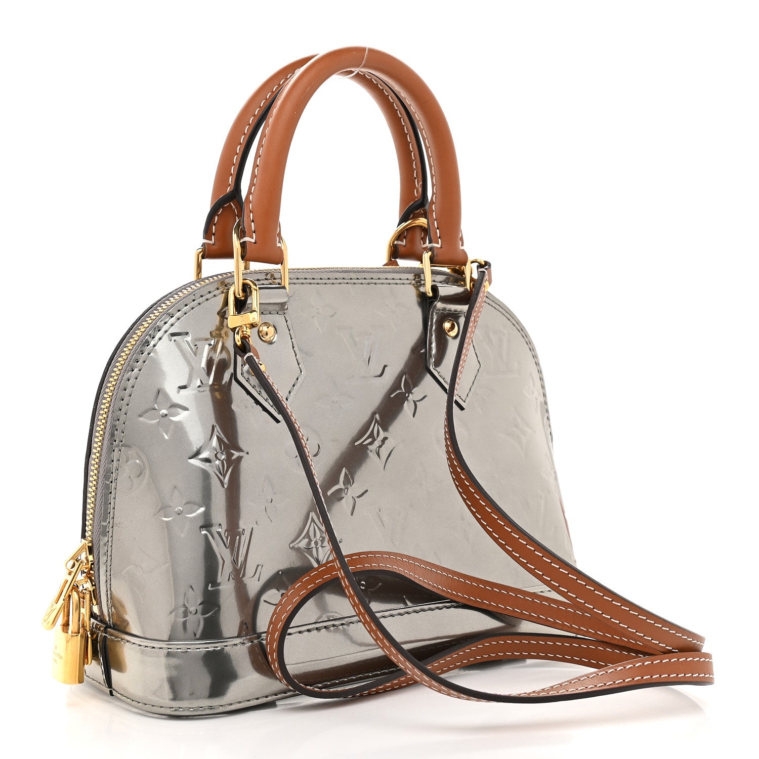 Louis Vuitton Vernis Alma BB Gris Metal 3 of 9