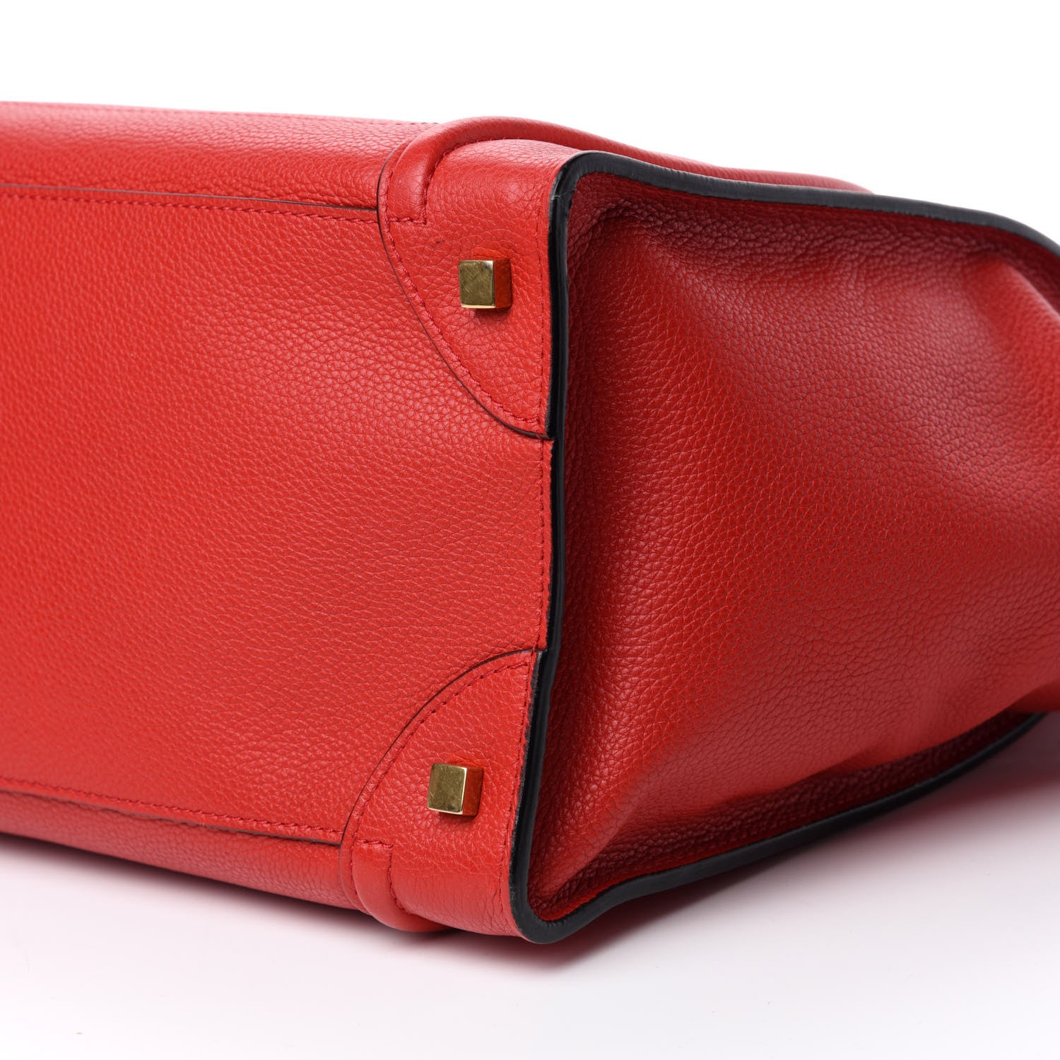 Celine Drummed Calfskin Mini Luggage Coquelicot 7 of 10