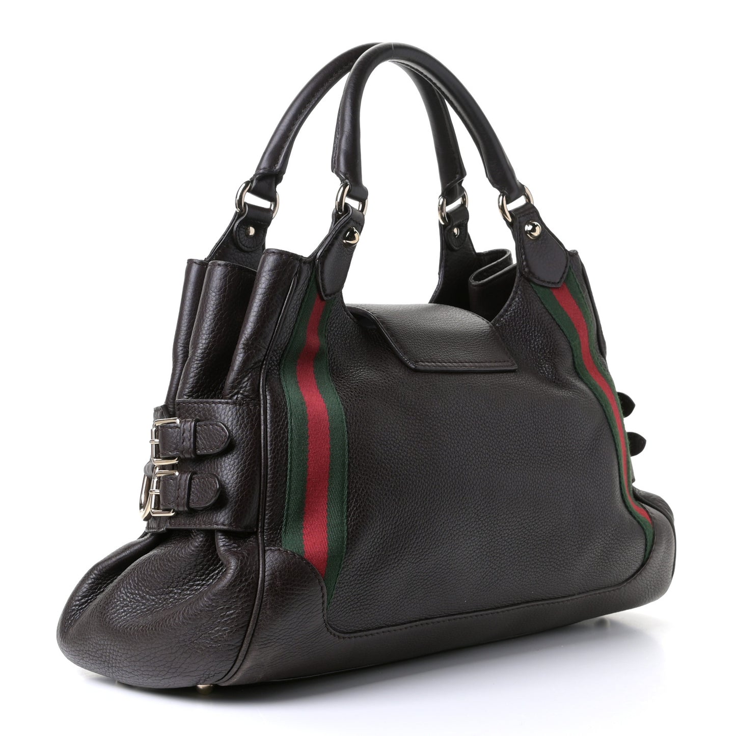 Calfskin Medium Web Heritage Shoulder Bag Brown