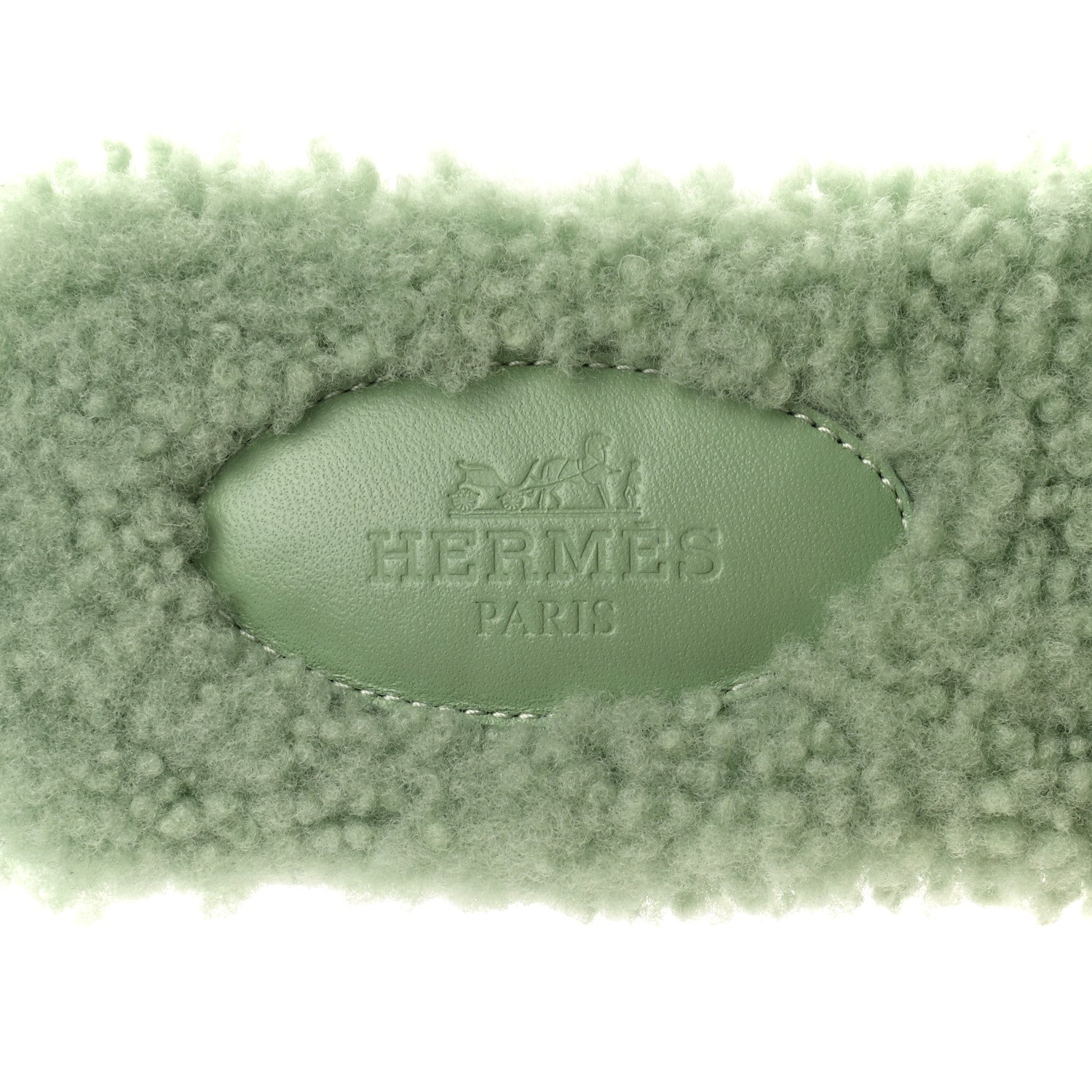 Hermes Woolskin Oran Sandals 37 Vert D'Eau 7 of 8