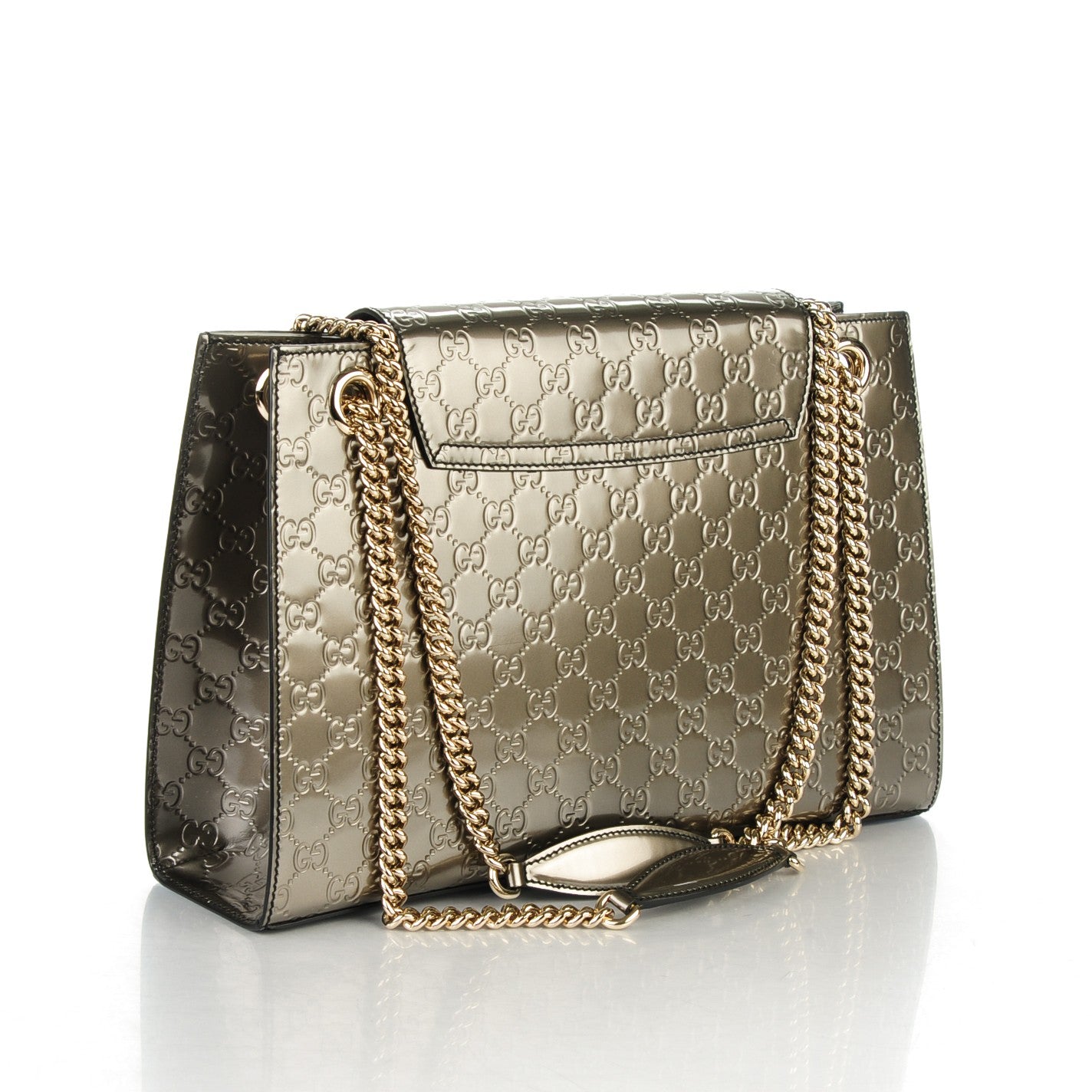 Gucci Shine Guccissima Large Emily Chain Shoulder Bag Sasso 3 of 7