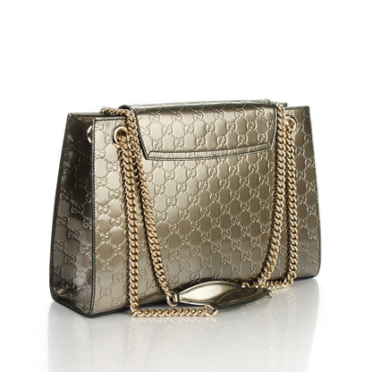 Gucci Shine Guccissima Large Emily Chain Shoulder Bag Sasso 3 of 7