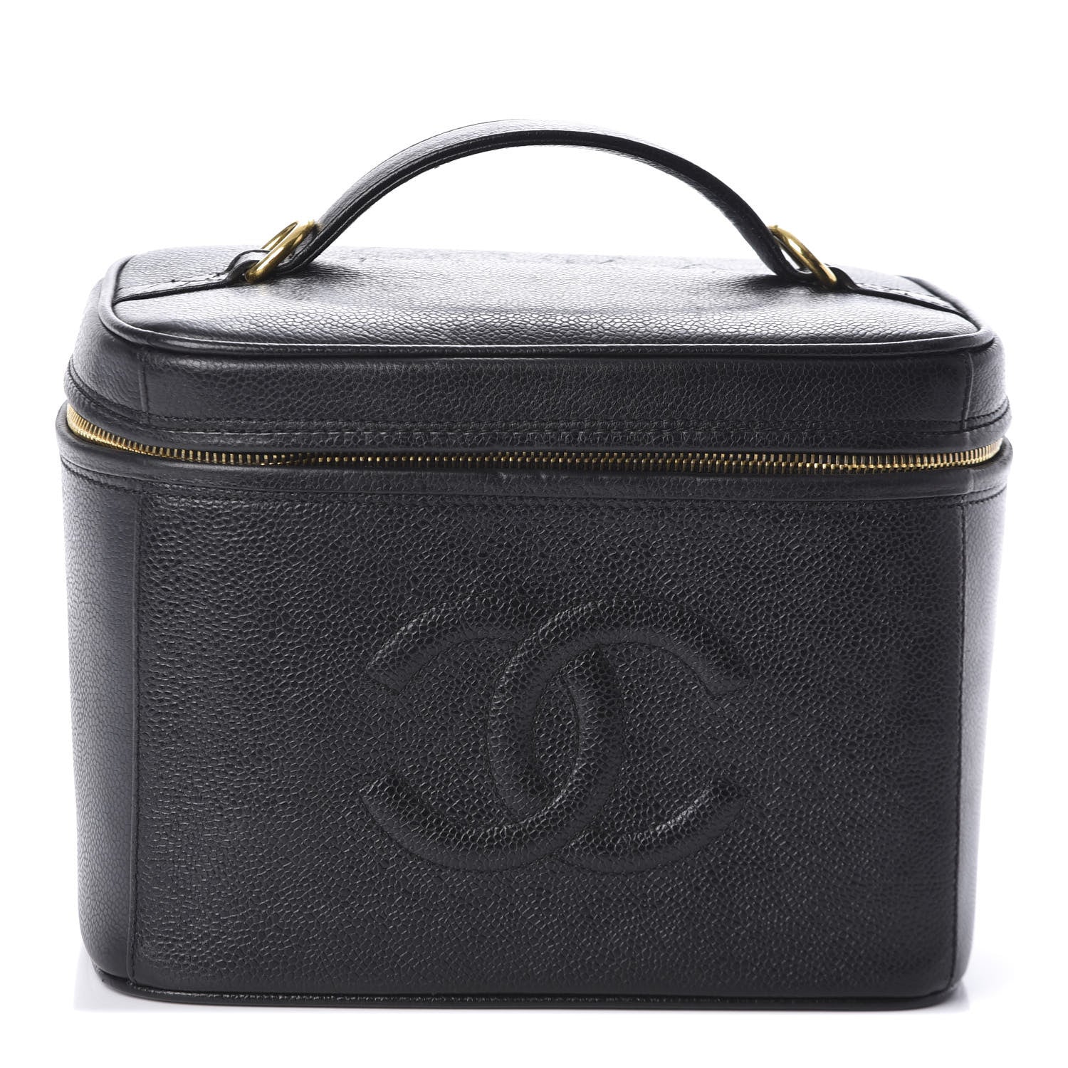 Chanel Caviar CC Vanity Train Case Black 1 of 8