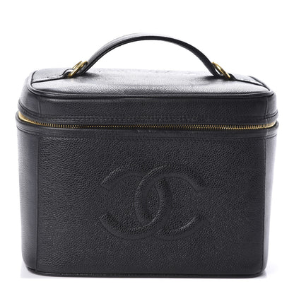 Chanel Caviar CC Vanity Train Case Black 1 of 8