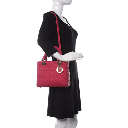 Christian Dior Lambskin Cannage Medium Lady Dior Pink 2 of 10