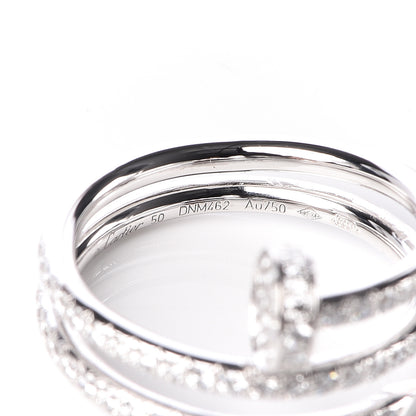 Cartier 18K White Gold Diamond Double Juste Un Clou Paved Wrap Ring 50 5.25 5 of 6
