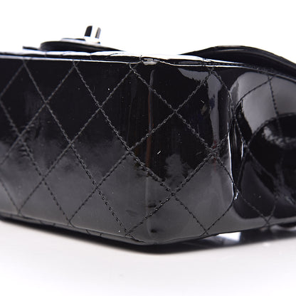 Chanel Patent Calfskin Sparkle Quilted Mini Square Flap Black 13 of 14