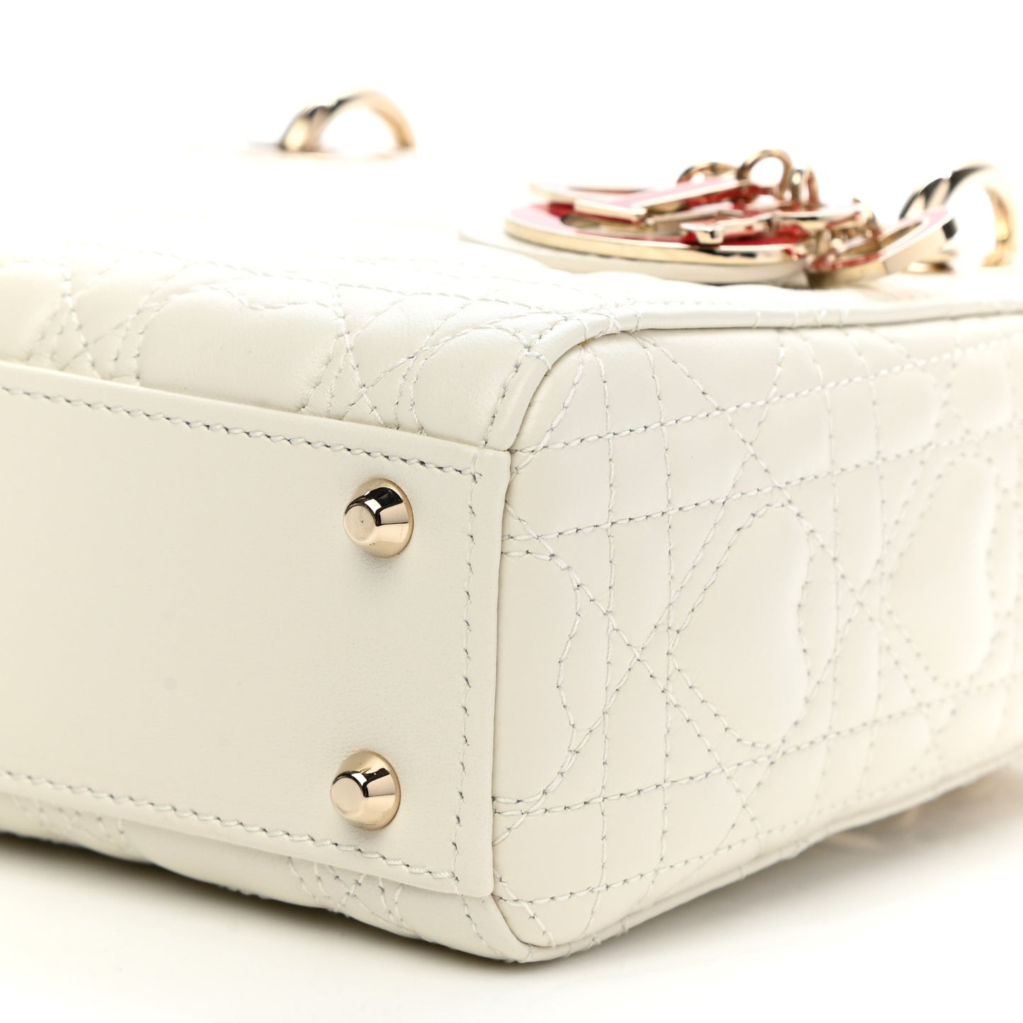 Lambskin Cannage Mini DiorAmour Lady Dior Latte