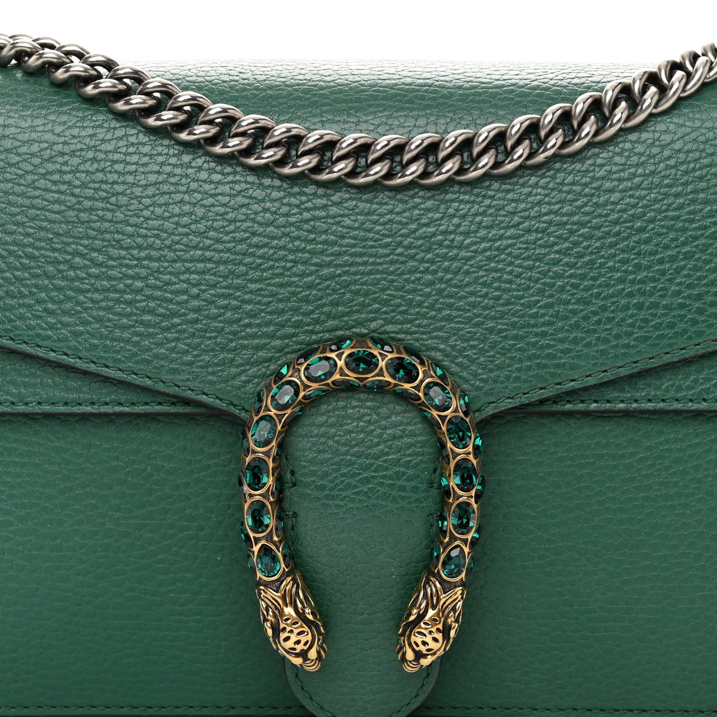 Pebbled Calfskin Small Dionysus Shoulder Bag Emerald
