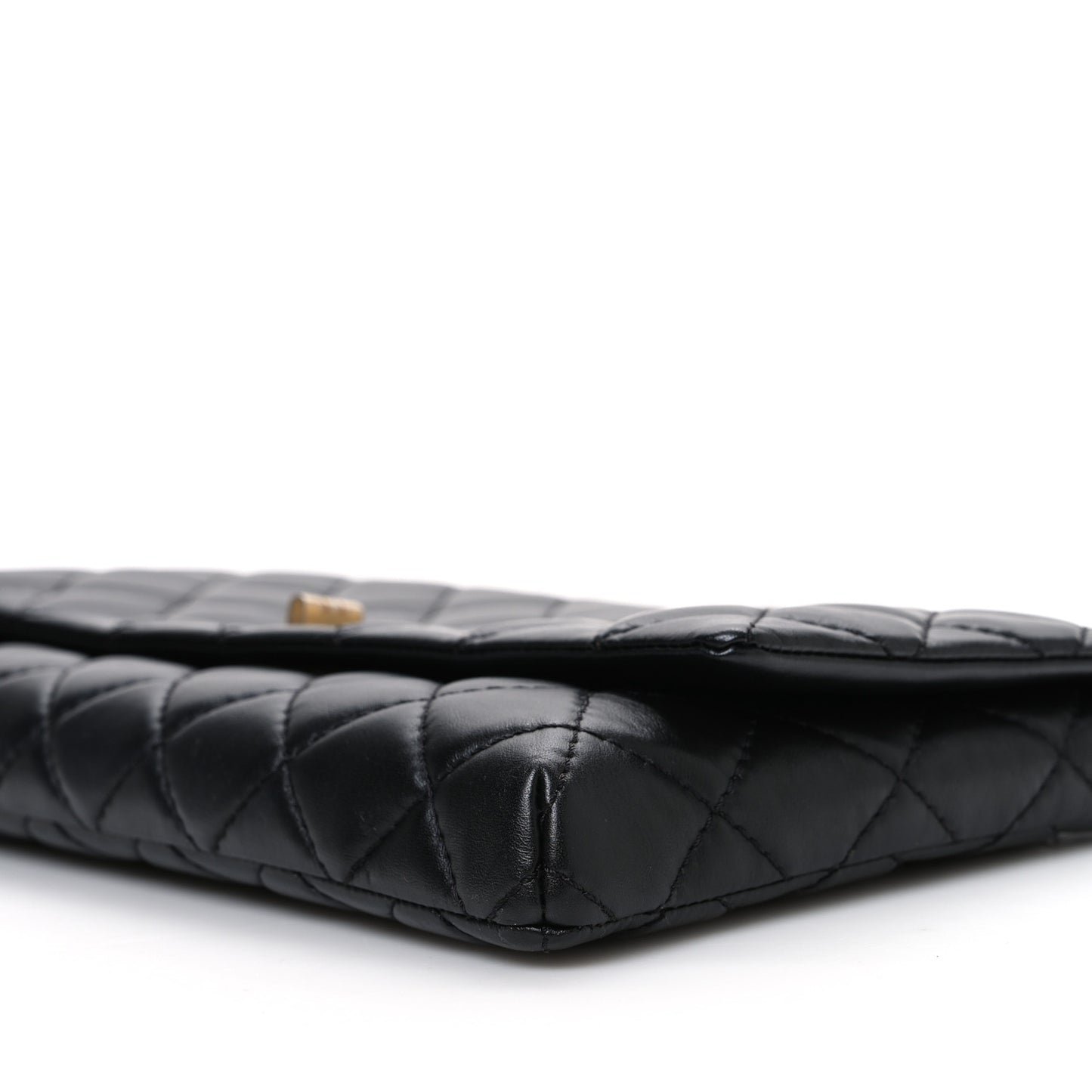 Aged Calfskin Quilted Reissue 2.55 Clutch Black