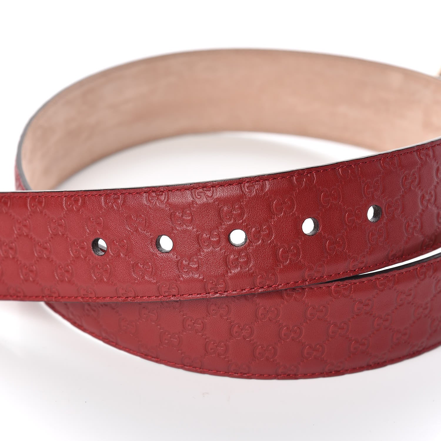 Gucci Soft Microguccissima Margaux Calfskin Belt 90 36 Rosso 4 of 6