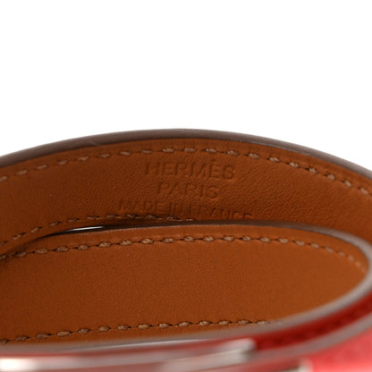 Hermes Epsom Kelly Double Tour Bracelet S Rose Jaipur 4 of 5