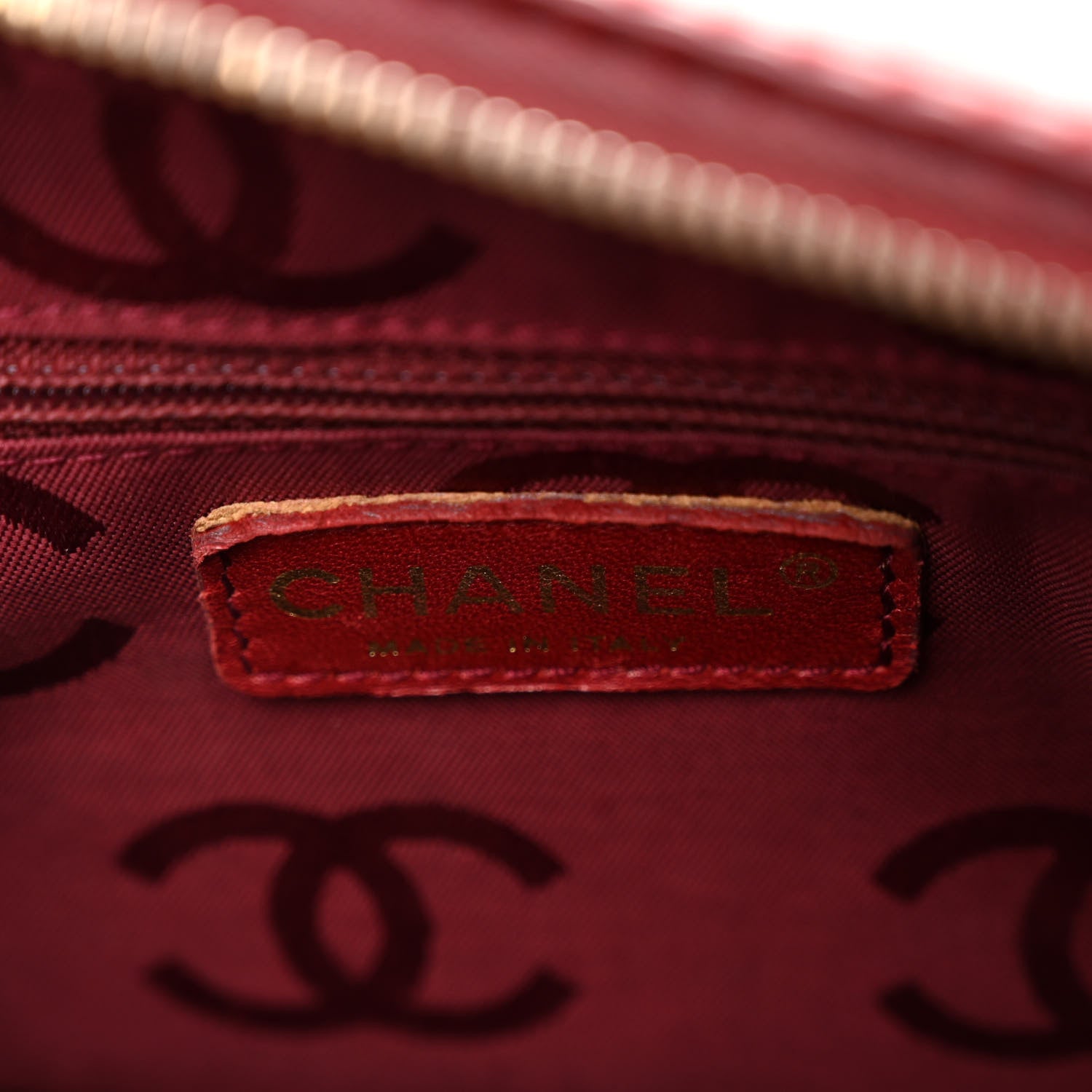 Chanel Calfskin Contrast Stitch Small Surpique Bowler Red 6 of 10