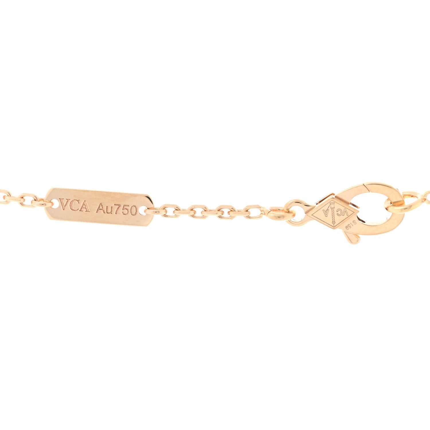 Van Cleef & Arpels 18K Rose Gold Gray Mother of Pearl Vintage Alhambra Pendant Necklace 4 of 5