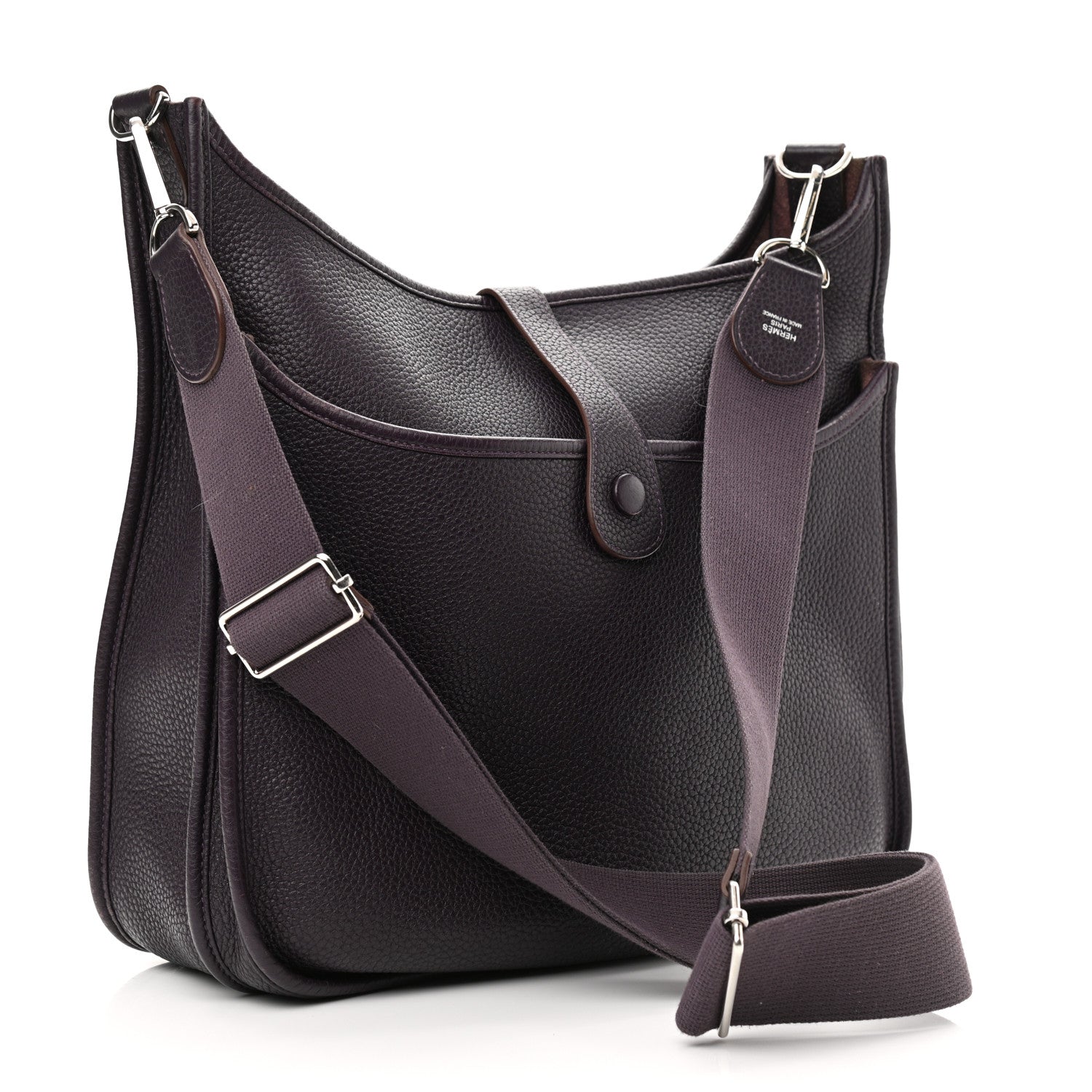 Hermes Taurillon Clemence Evelyne III GM Raisin 3 of 16