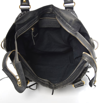 Balenciaga Agneau Laser Cut Cross Classic Gold Hardware City Grey 7 of 12