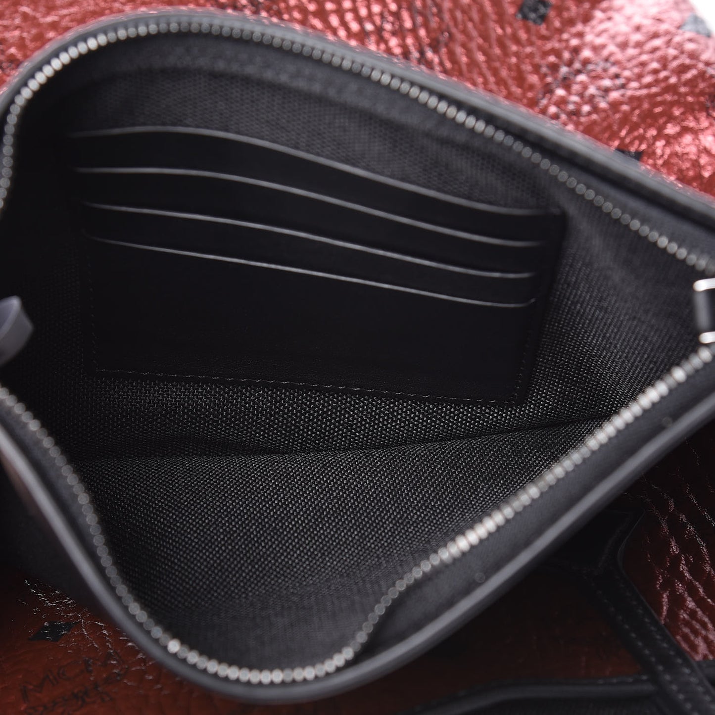 Metallic Visetos Medium Kira North South Shopper Tote Scooter Red