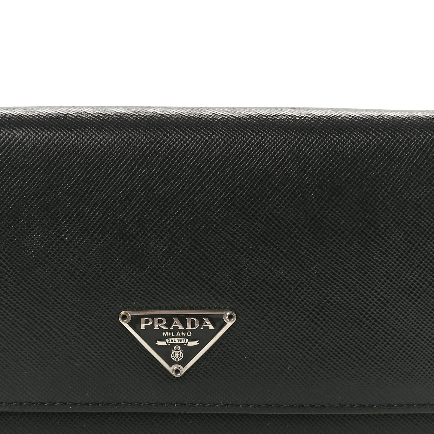 Saffiano Triangle Continental Flap Wallet Black