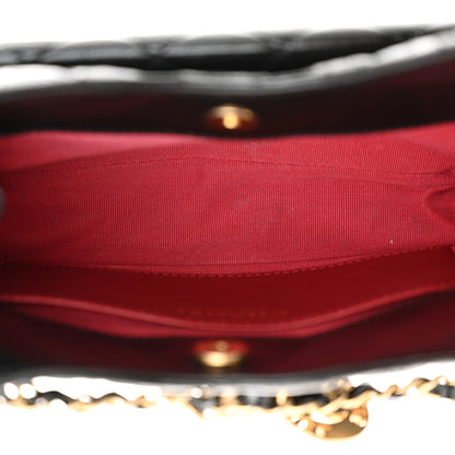 Chanel Shiny Crumpled Calfskin Quilted Small Wavy CC Hobo Black 5 of 11