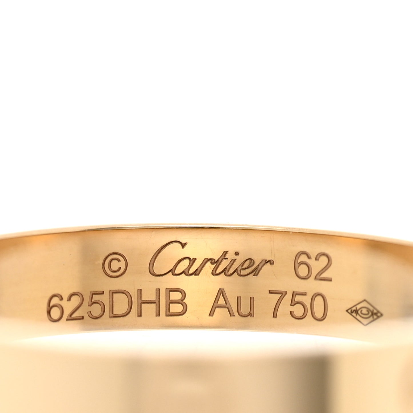 18K Yellow Gold 3.5mm LOVE Wedding Band Ring 62 10