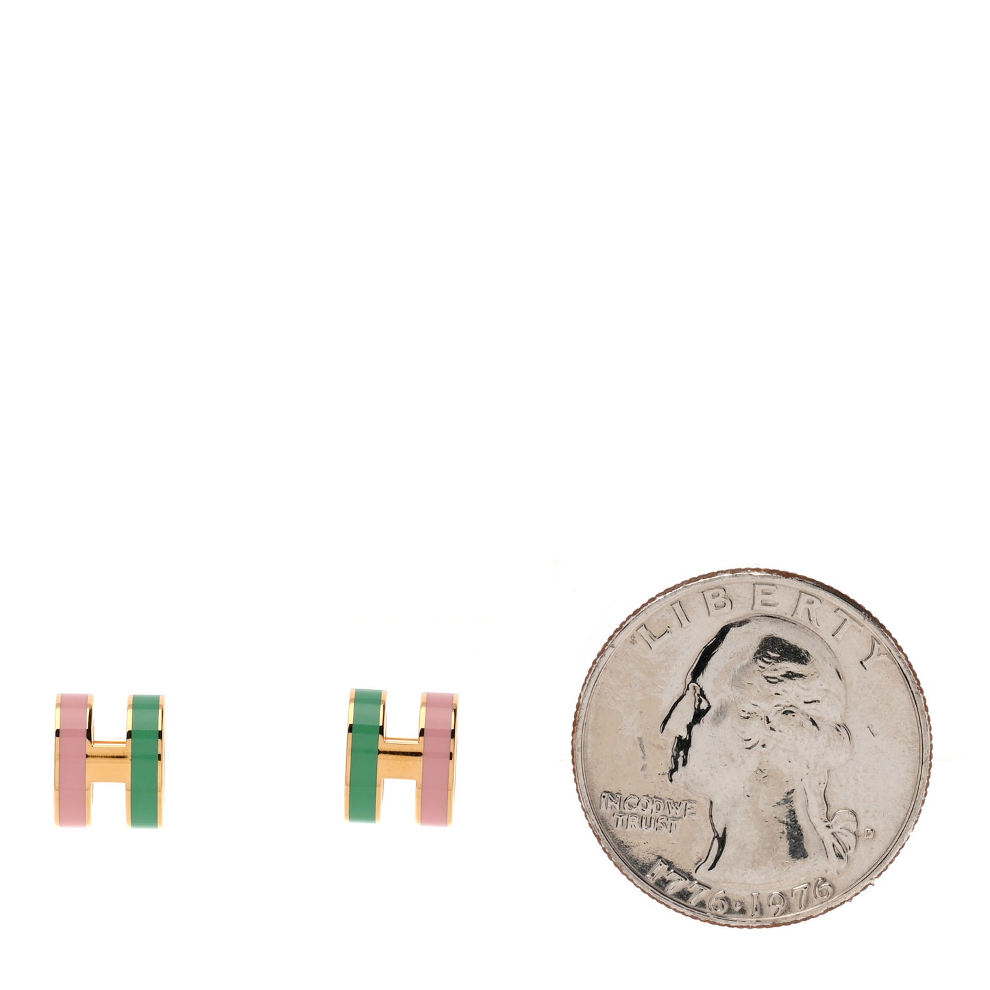 Gold Lacquered Mini Pop H Rocabar Earrings Malabar