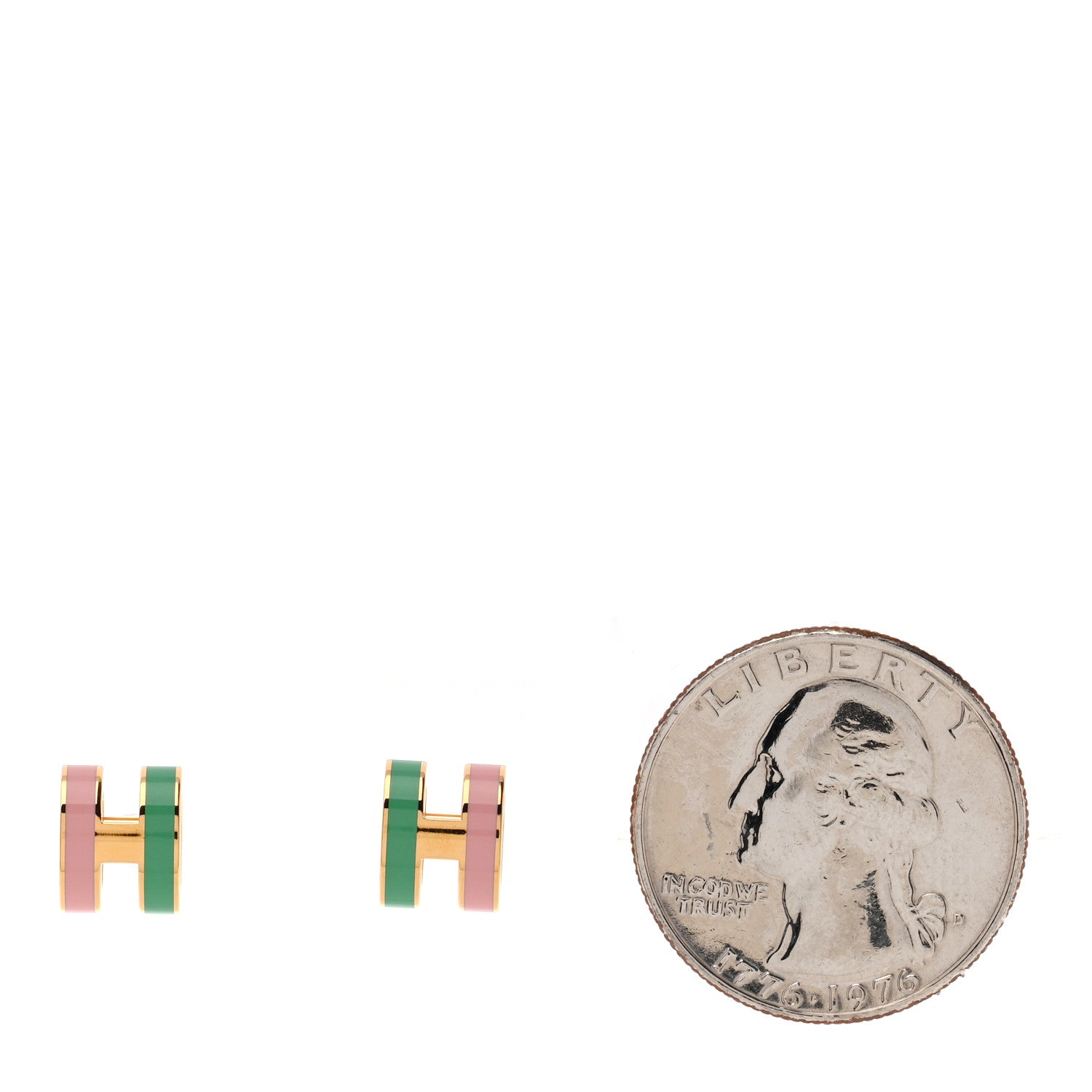 Hermes Gold Lacquered Mini Pop H Rocabar Earrings Malabar 2 of 5