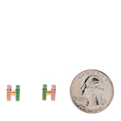 Hermes Gold Lacquered Mini Pop H Rocabar Earrings Malabar 2 of 5