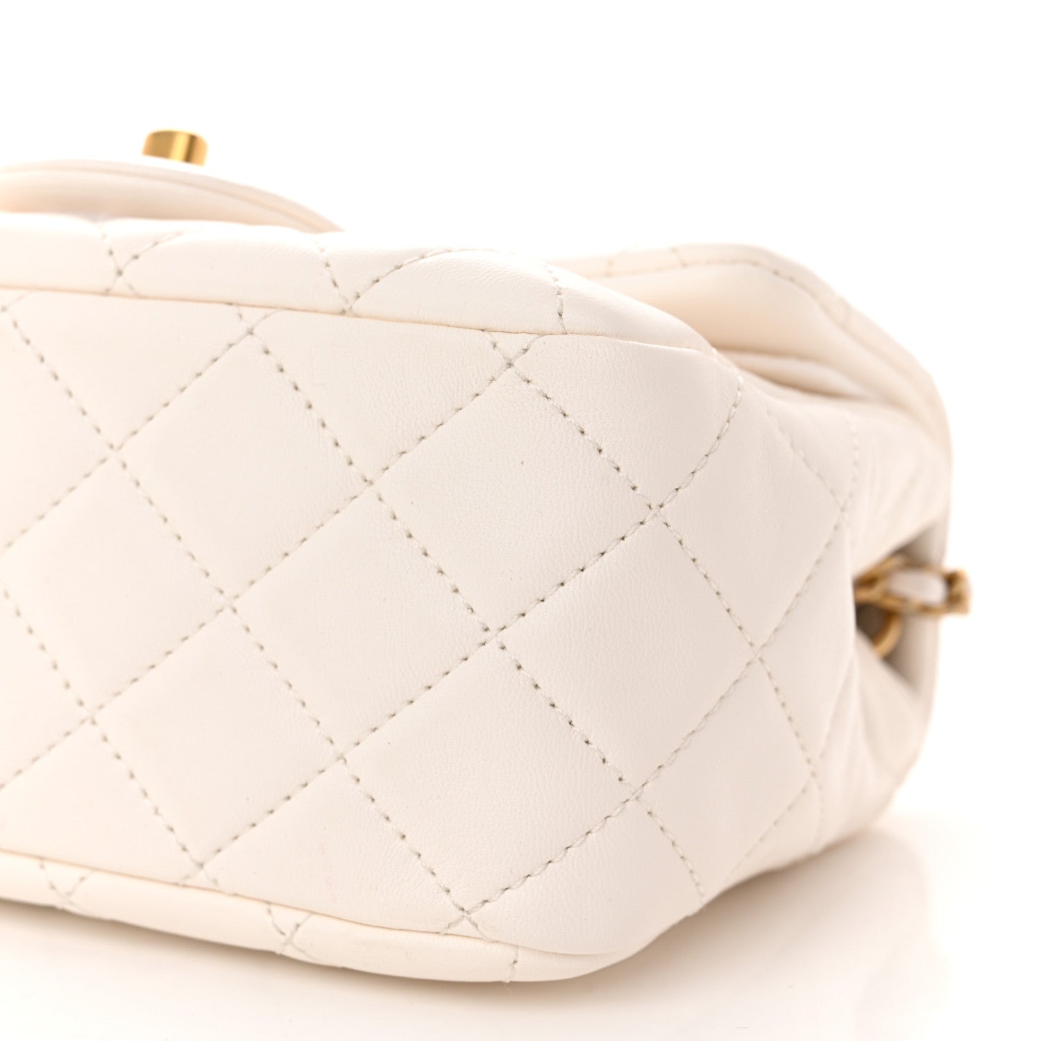 Chanel Lambskin Quilted Mini Pearl Crush Flap White 10 of 10