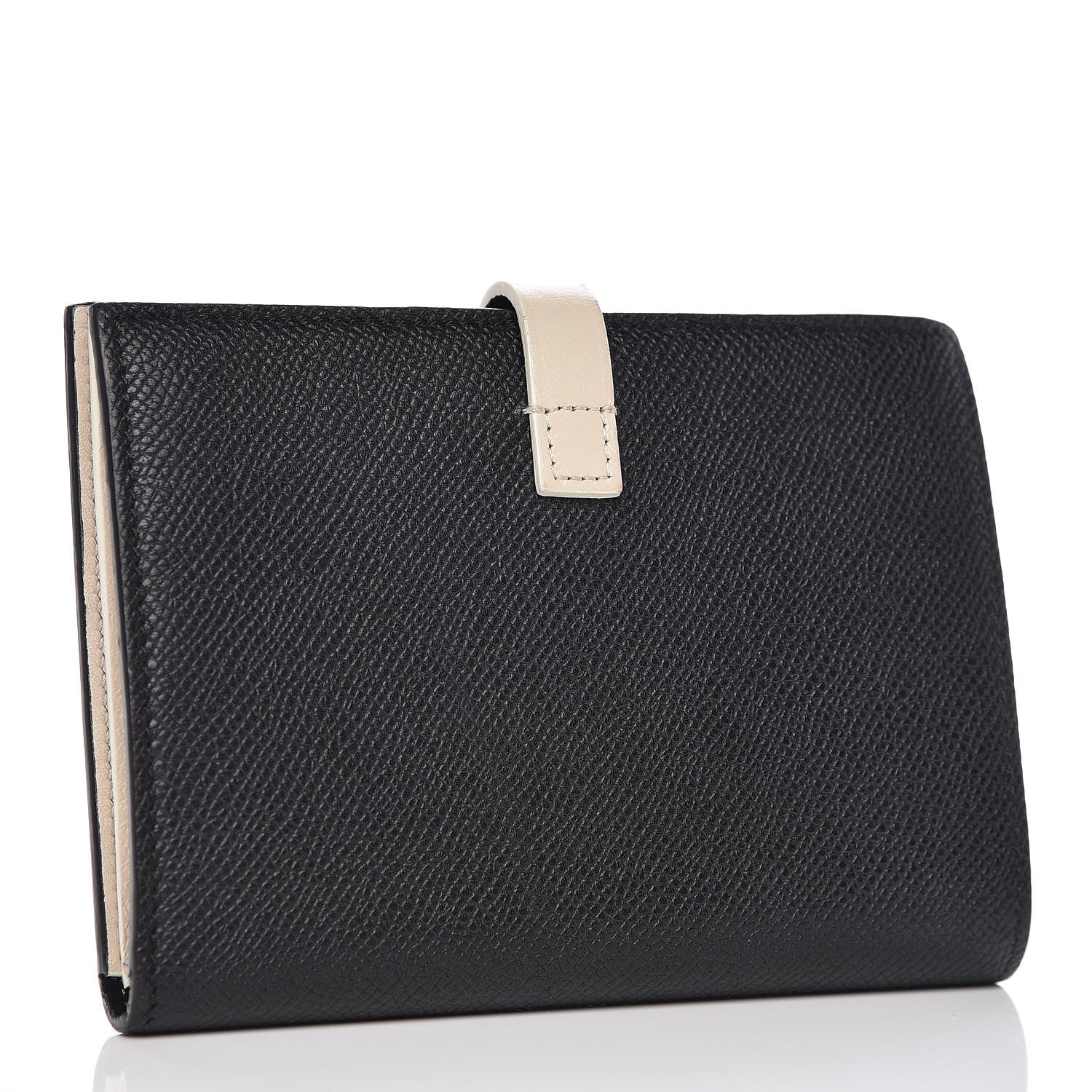 Celine Grained Calfskin Medium Multifunction Strap Wallet Black Chalk 3 of 9