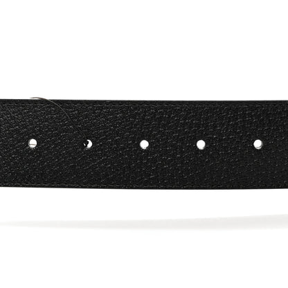 Gucci Textured Dollar Calfskin Nickel Double G 40mm Belt 100 40 Black 3 of 7