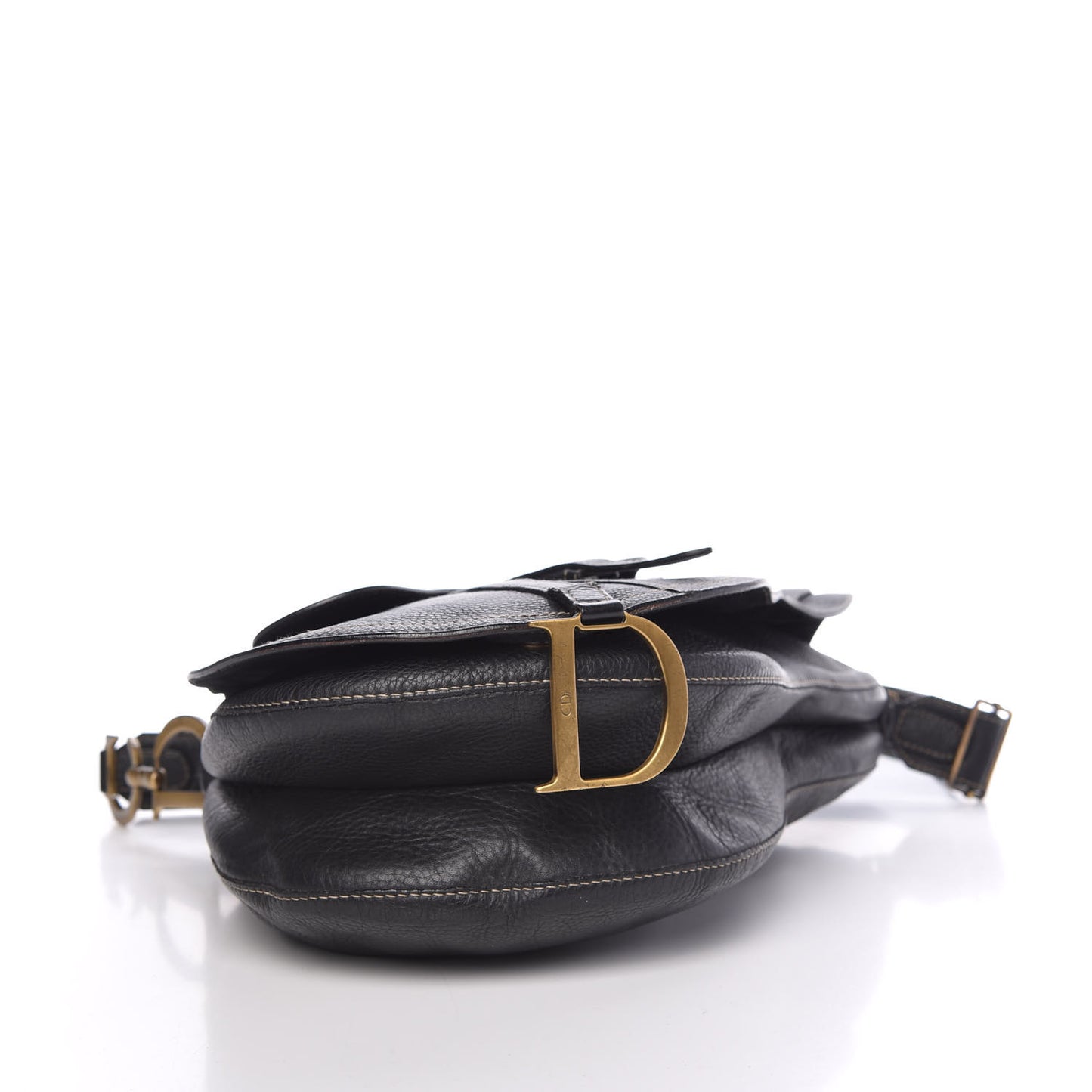 Calfskin Baudrier Saddle Bag Black
