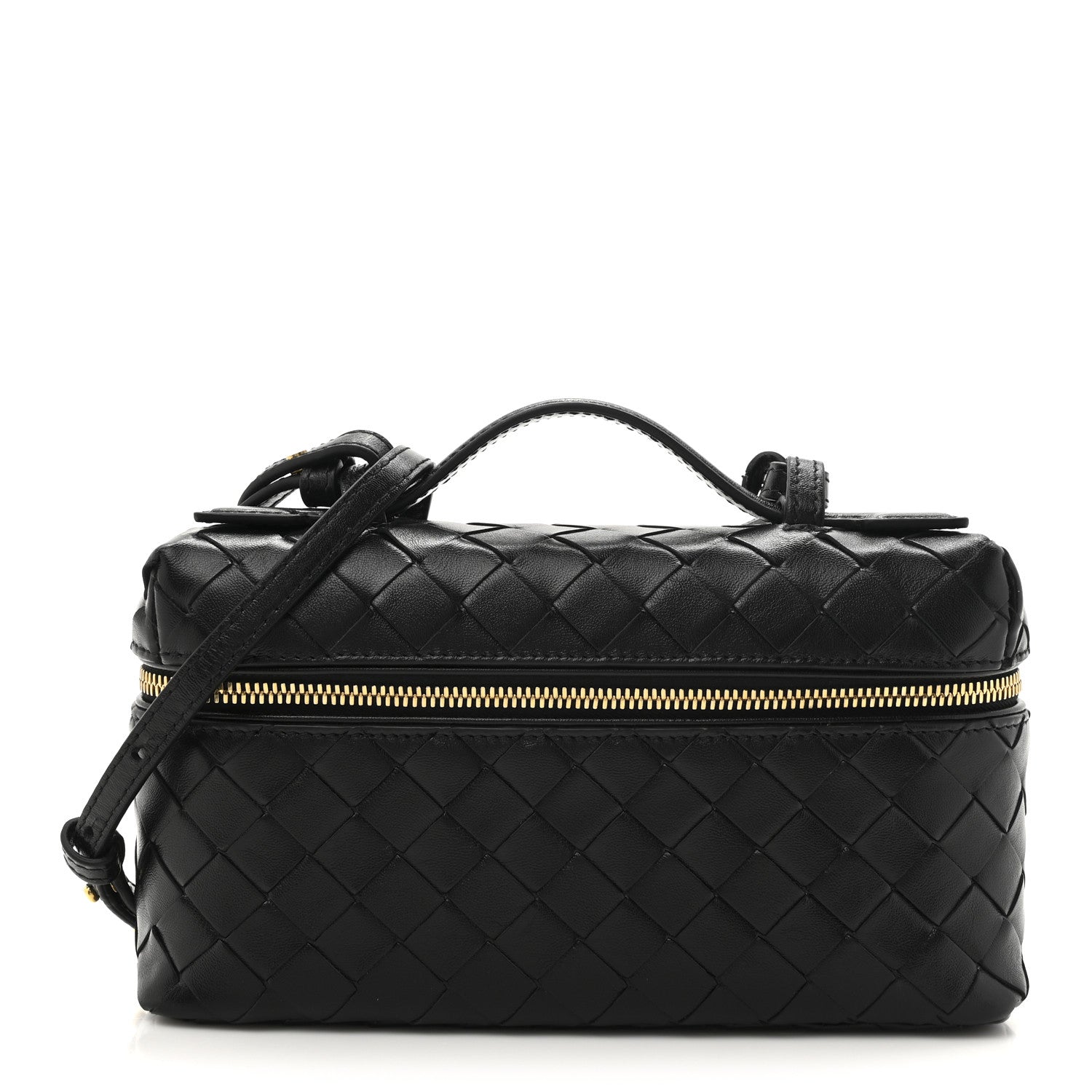 Bottega Veneta Calfskin Intrecciato Bang Bang Vanity Case Black 1 of 9