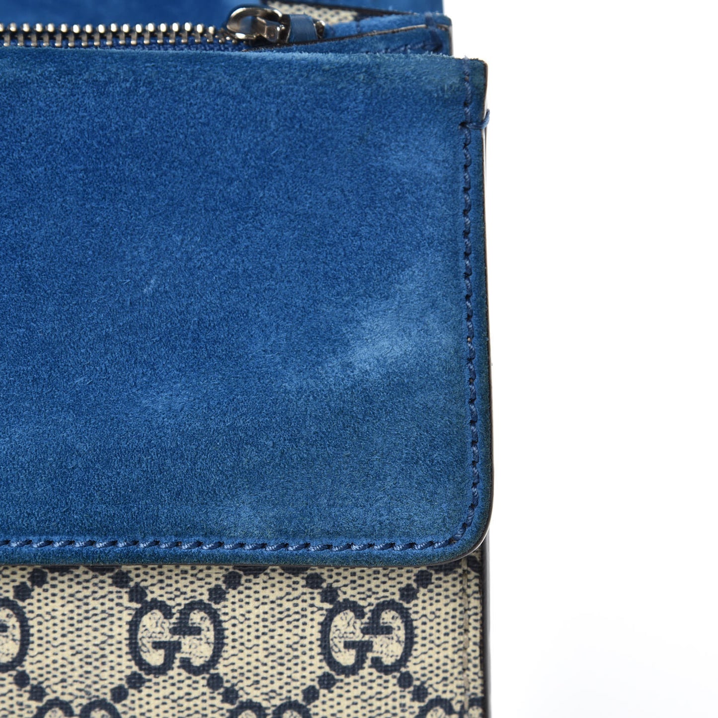 GG Supreme Monogram Blooms Small Dionysus Shoulder Bag Beige Navy Vintage Blue