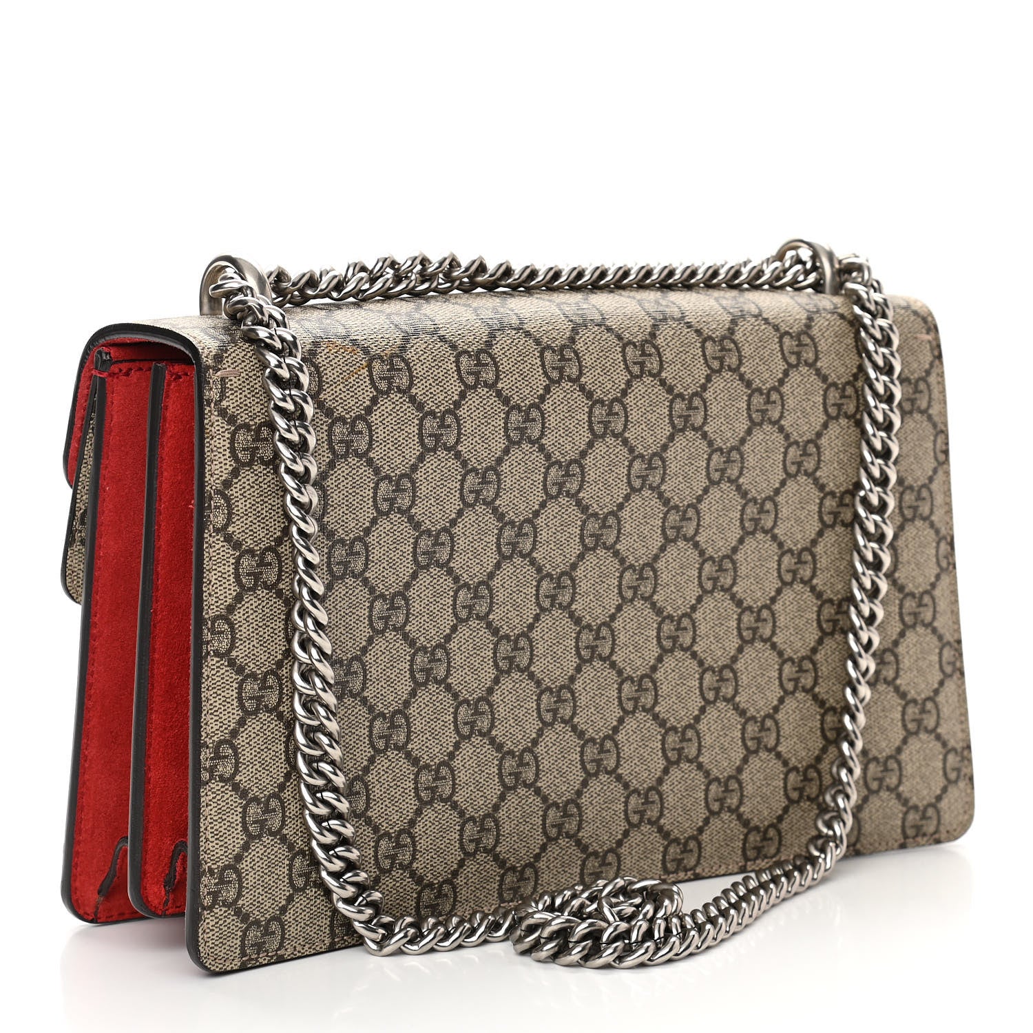 Gucci GG Supreme Monogram Small Dionysus Shoulder Bag Red 3 of 12