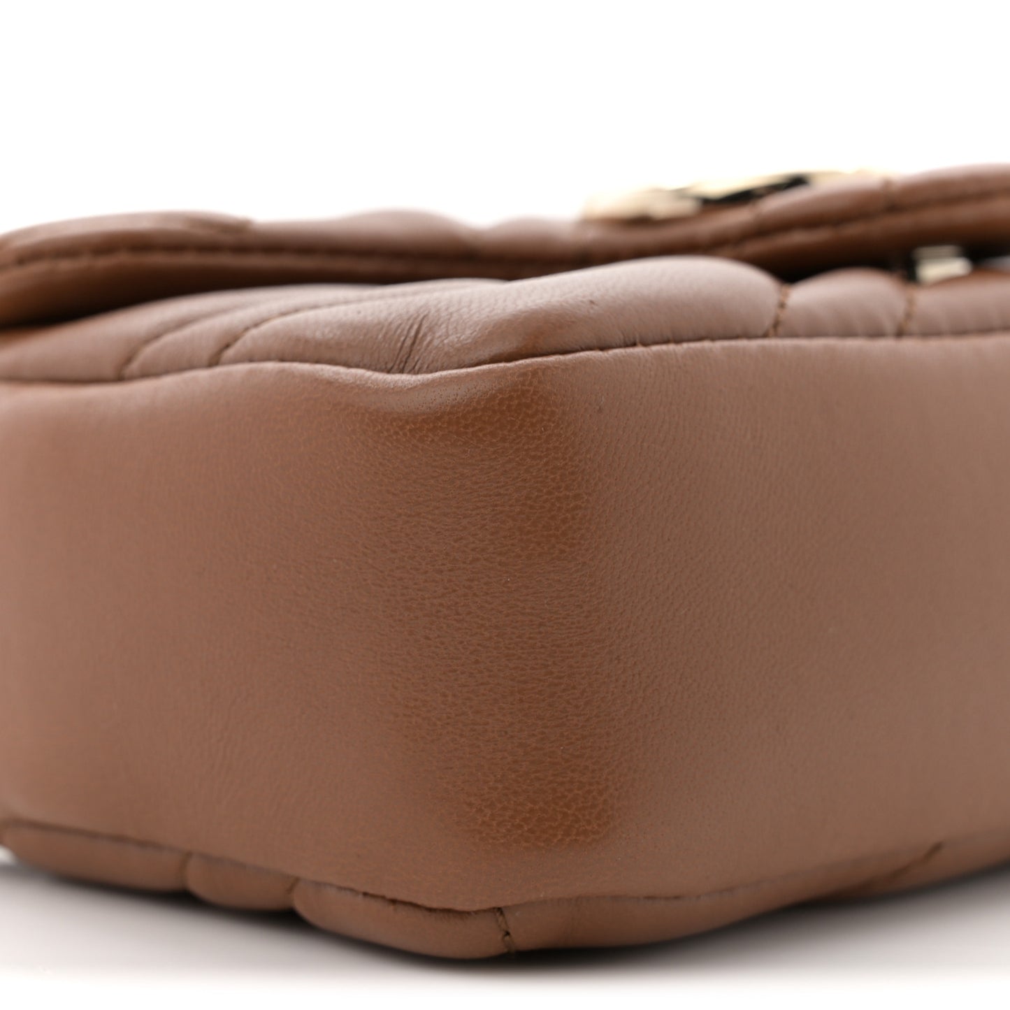 Lambskin Matelasse Mini GG Marmont Shoulder Bag Brown
