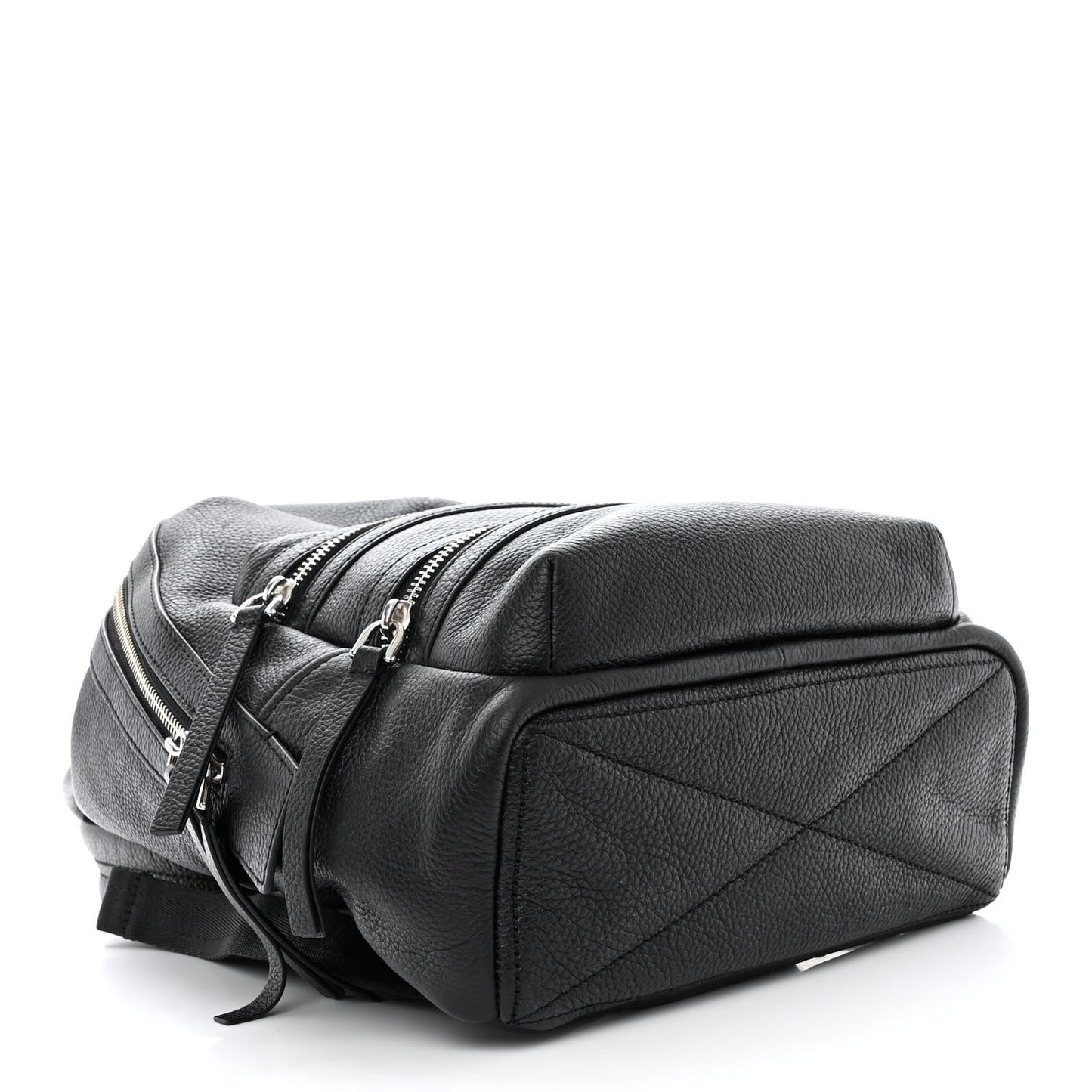 Pebbled Calfskin Biker Backpack Black