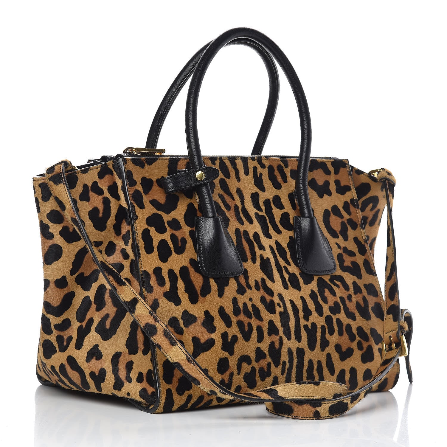 Prada Cavallino Leopard Print Twin Pocket Tote 3 of 11