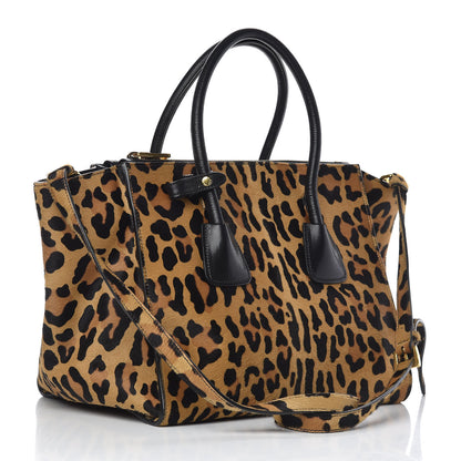 Prada Cavallino Leopard Print Twin Pocket Tote 3 of 11