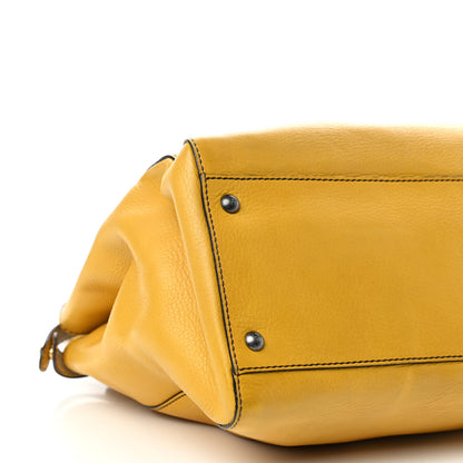 Fendi Vitello Zucca Large Peekaboo Iconic Satchel Yellow Tobacco 7 of 9