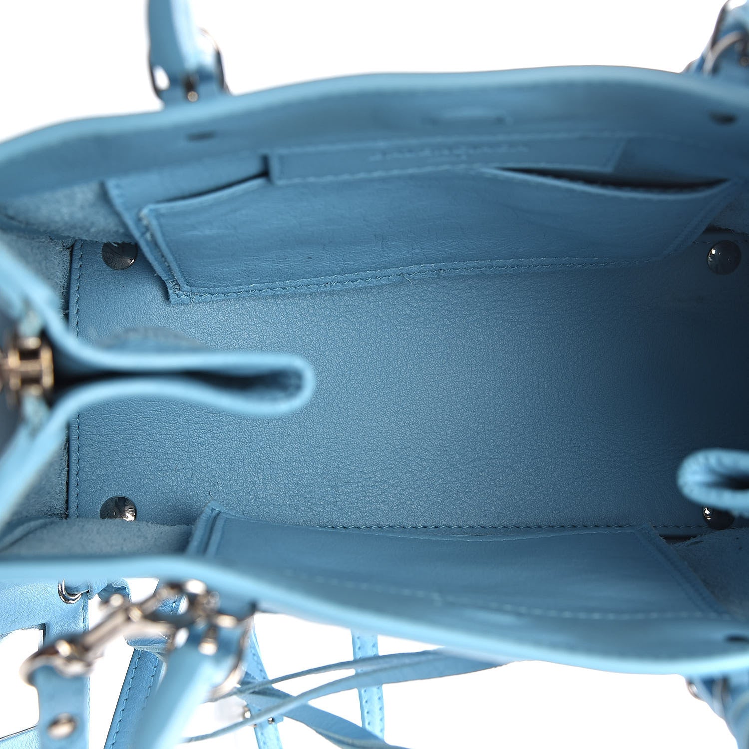 Balenciaga Supple Calfskin Papier Mini A4 Zip Around Tote Bleu Azur Clair 5 of 11
