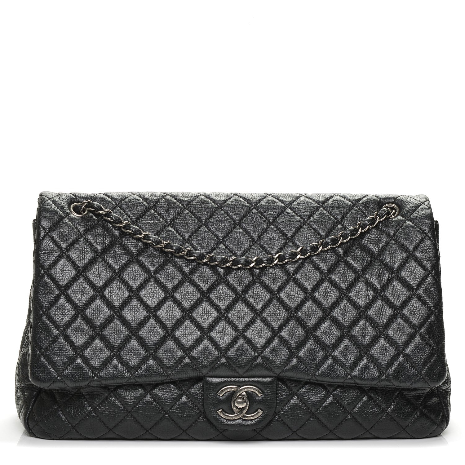 Chanel Calfskin Quilted XXL Travel Flap Bag Black 1 of 7
