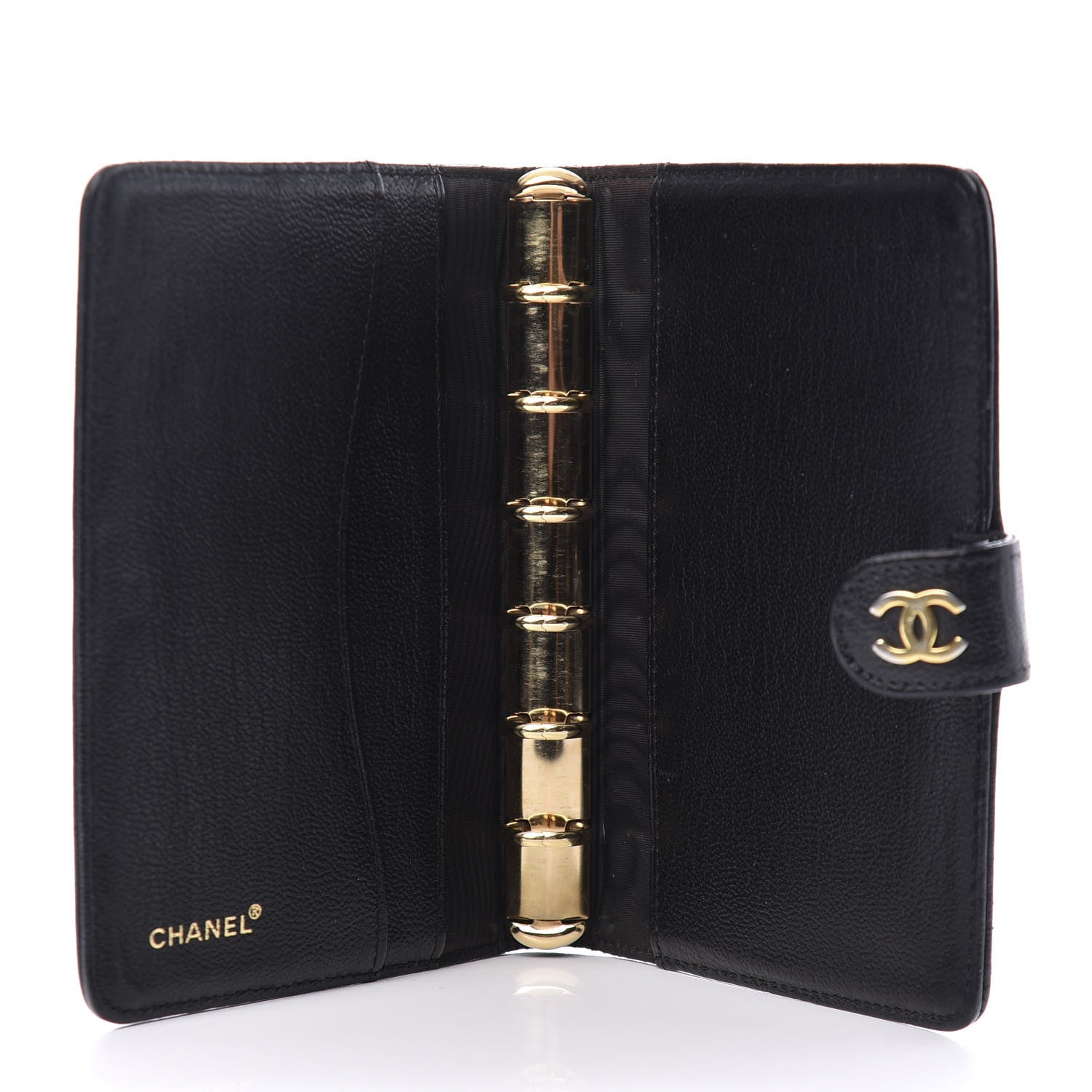 Chanel Goatskin Small Ring Agenda Planner Black 5 of 6