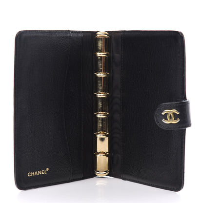 Chanel Goatskin Small Ring Agenda Planner Black 5 of 6