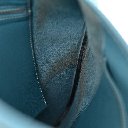 Hermes Taurillon Clemence Trim II 35 Shoulder Bag Blue Jean 11 of 11