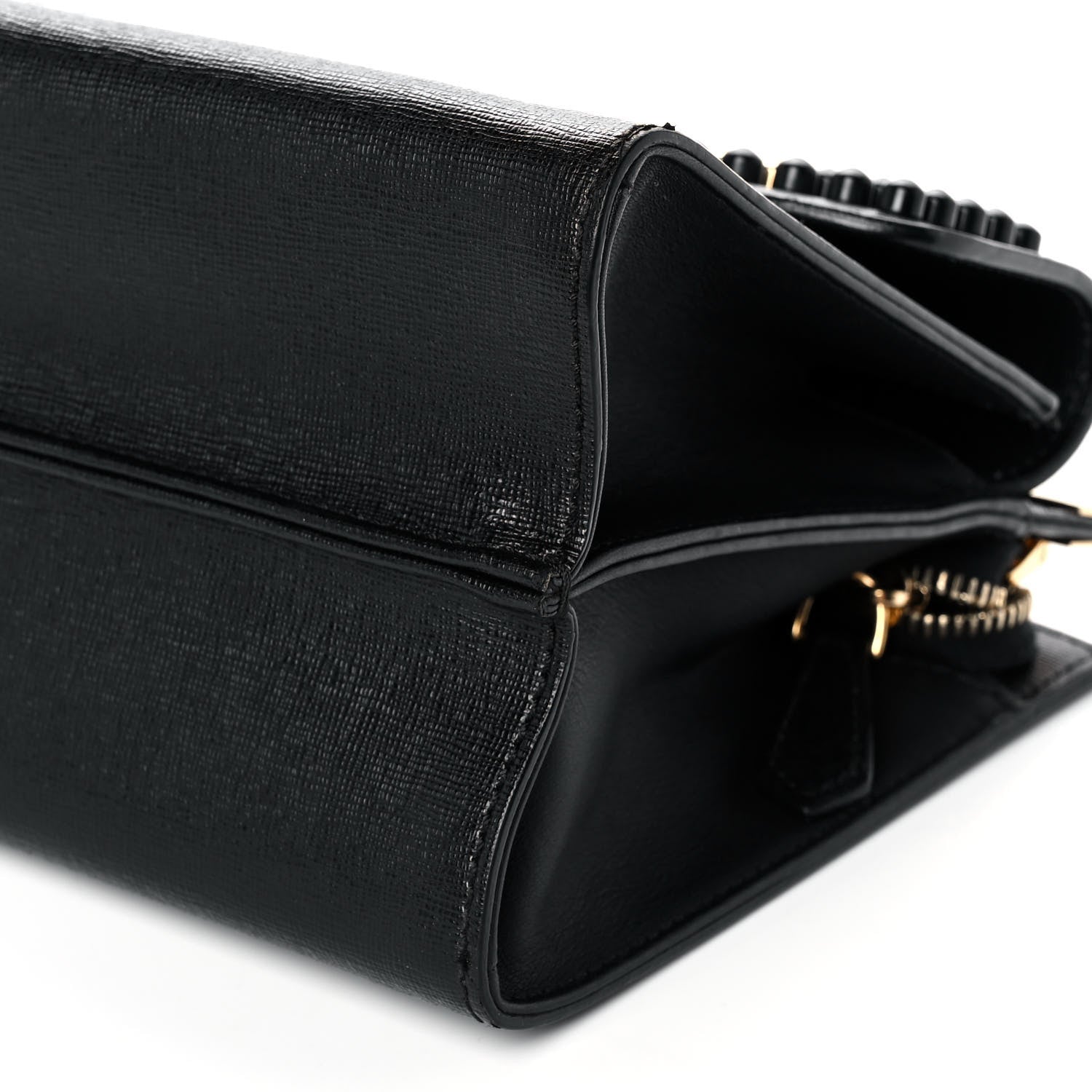 Fendi Vitello Elite Studded Monster Mini Demi Jour Shoulder Bag Black 12 of 12