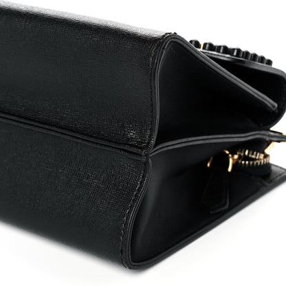 Fendi Vitello Elite Studded Monster Mini Demi Jour Shoulder Bag Black 12 of 12