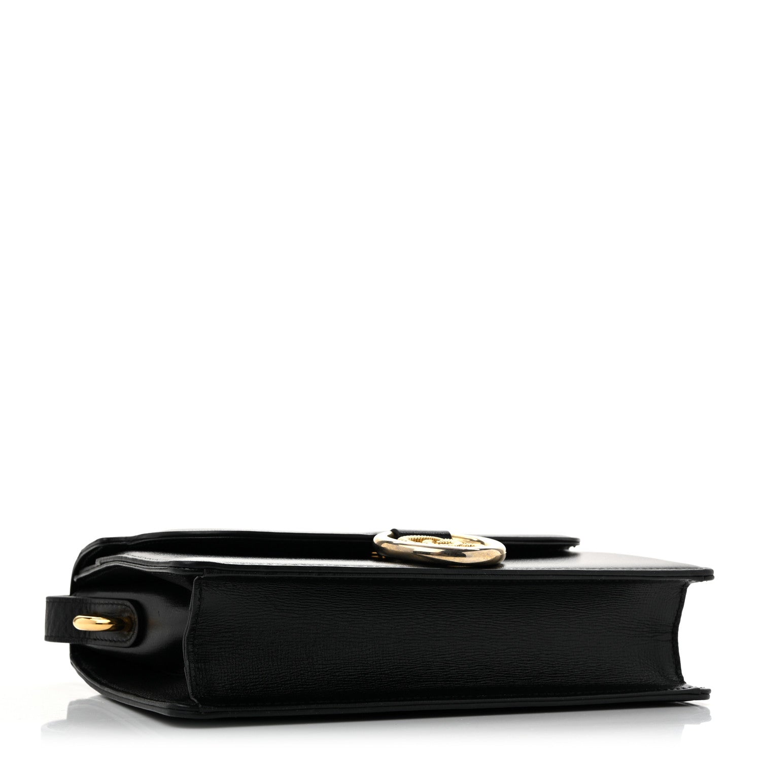 Gucci Textured Calfskin Small Torchon GG Ring Shoulder Bag Black 4 of 13